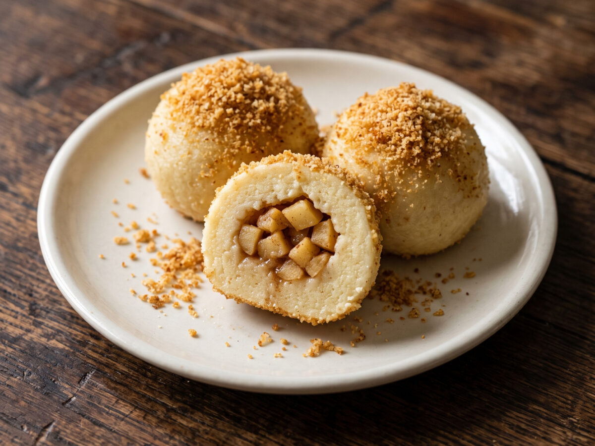 Apfelgefüllte Grießknödel