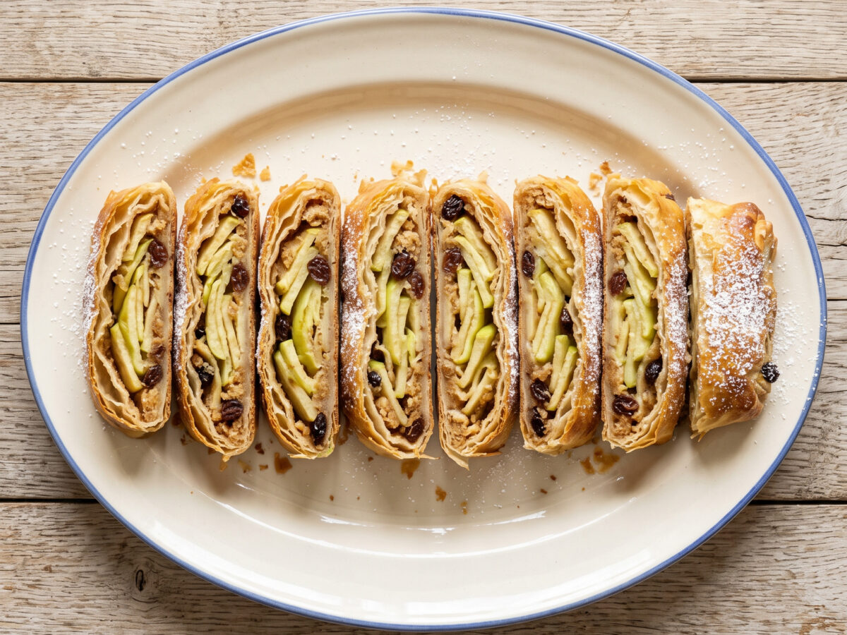 Apfelstrudel mit Rosinen