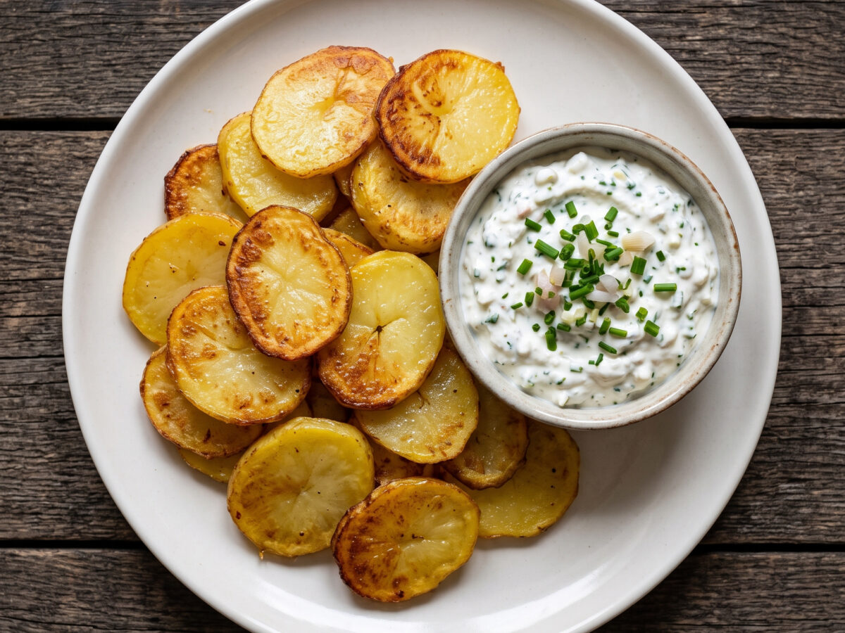 Knusprig gebratene Kartoffelscheiben