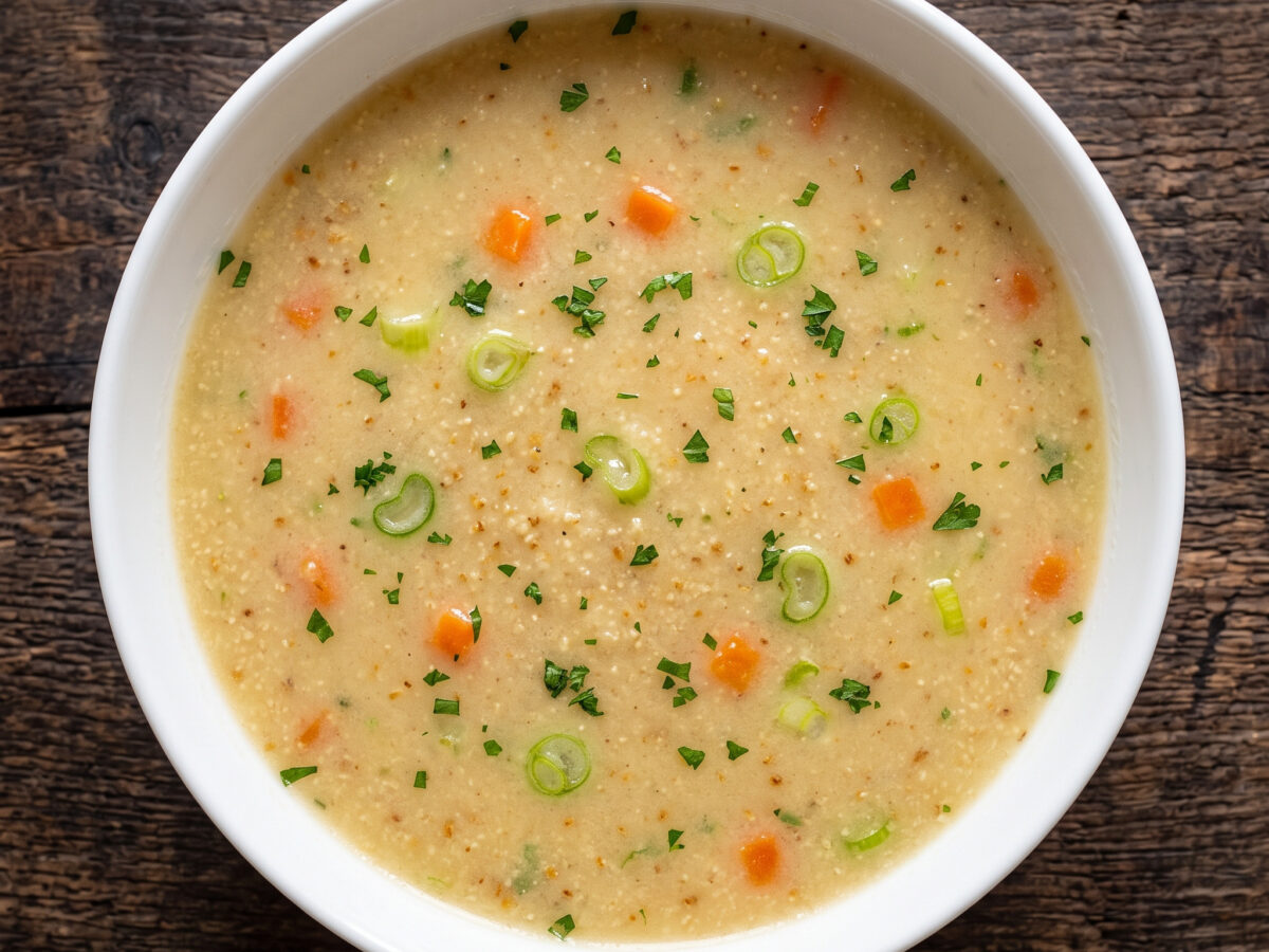 Sämige Suppe mit geröstetem Grieß