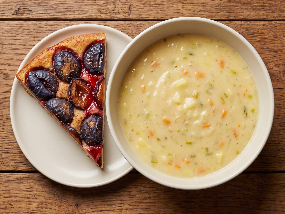Badische Kartoffelsuppe mit Zwetschgenkuchen