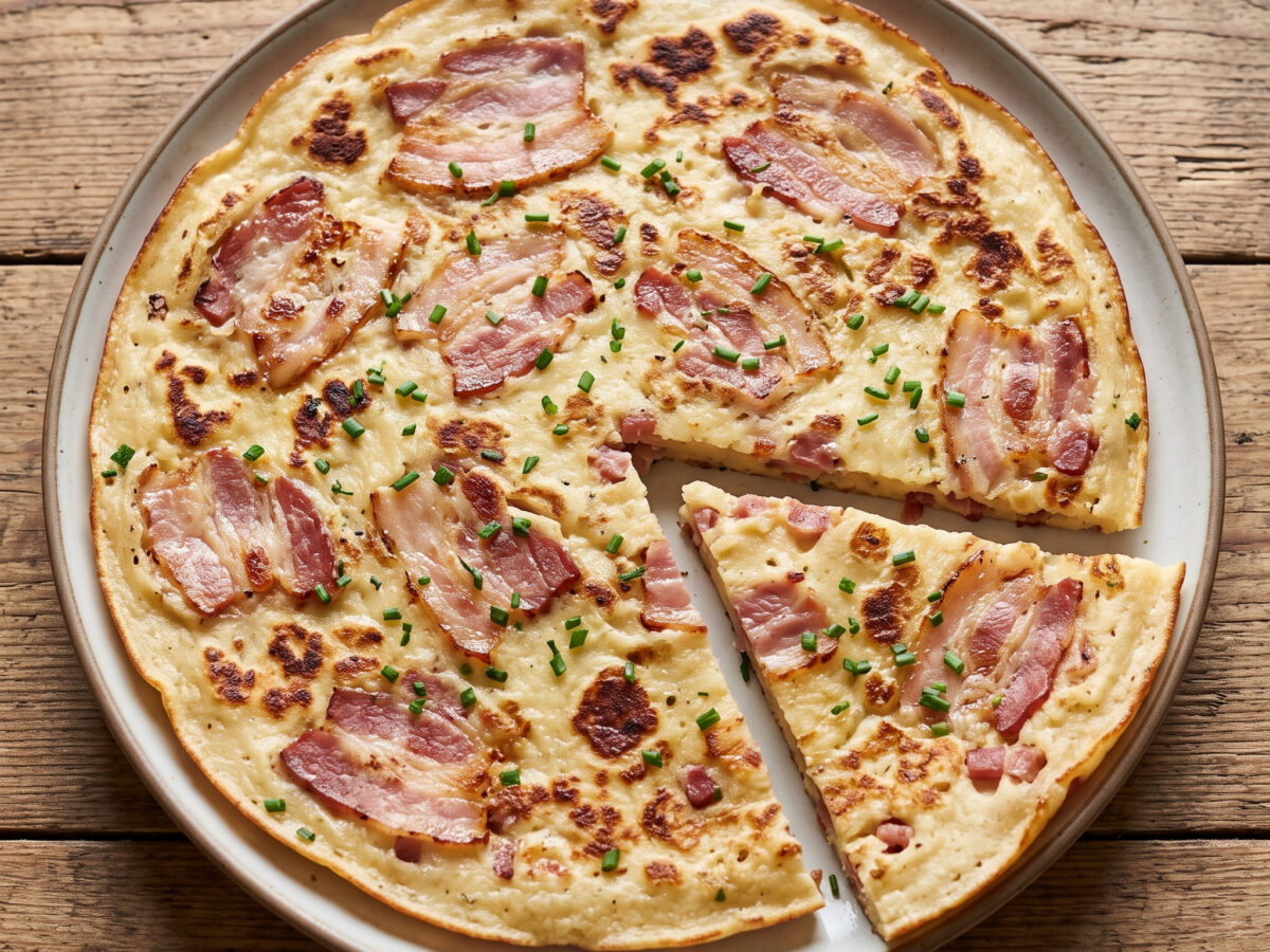 Badischer Speckpfannkuchen mit Feldsalat
