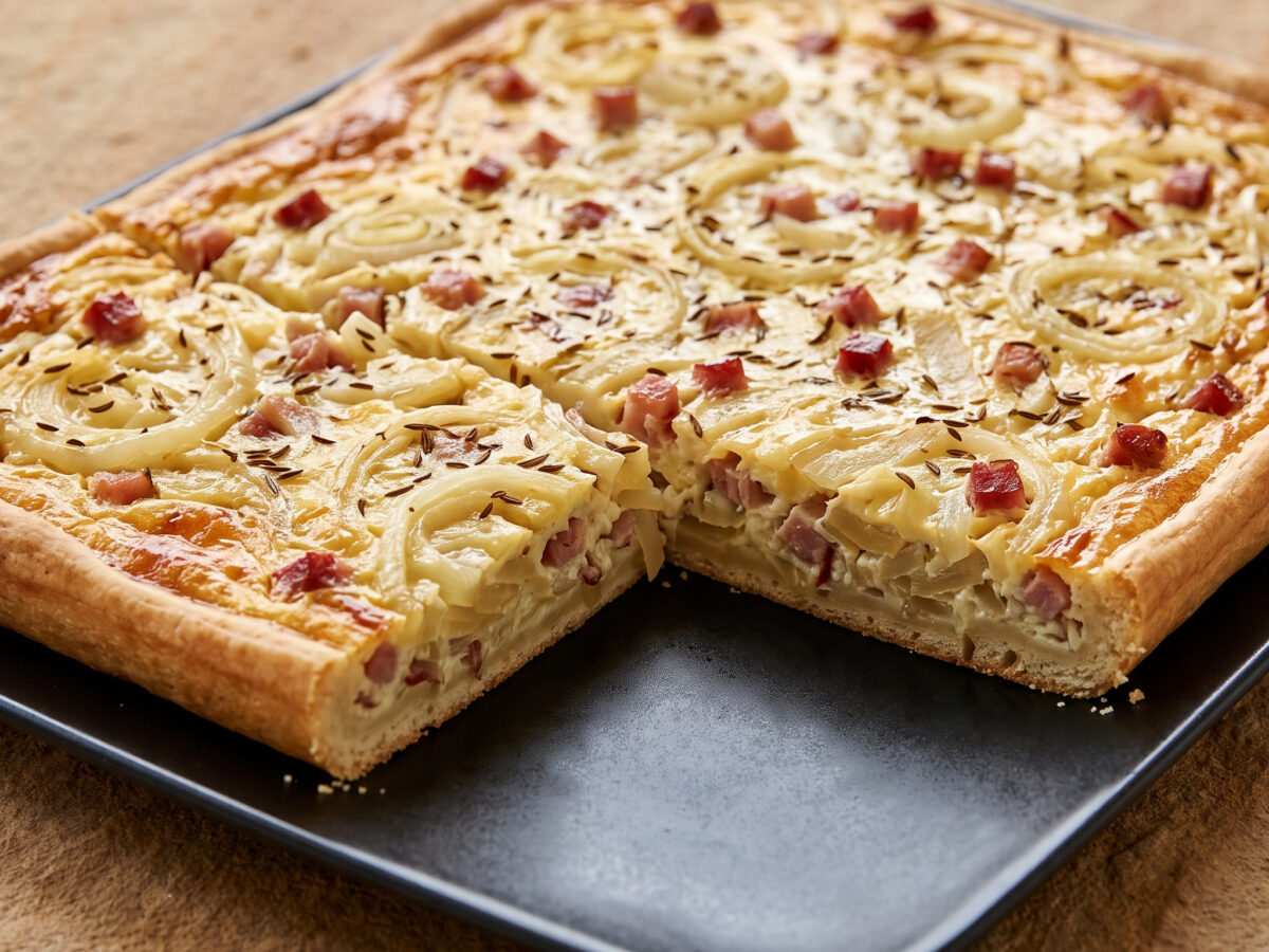 Badischer Zwiebelkuchen mit Speck