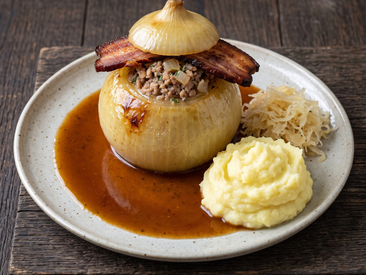 Bamberger Zwiebel mit Schweinehackfüllung