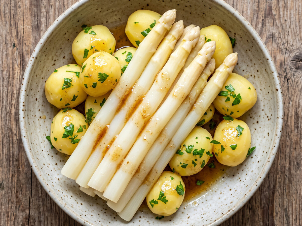 Beelitzer Spargel mit Petersilienkartoffeln und brauner Butter