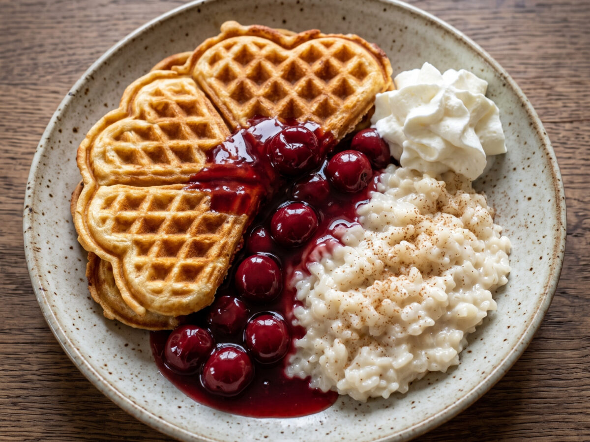 Bergische Waffeln mit heißen Kirschen