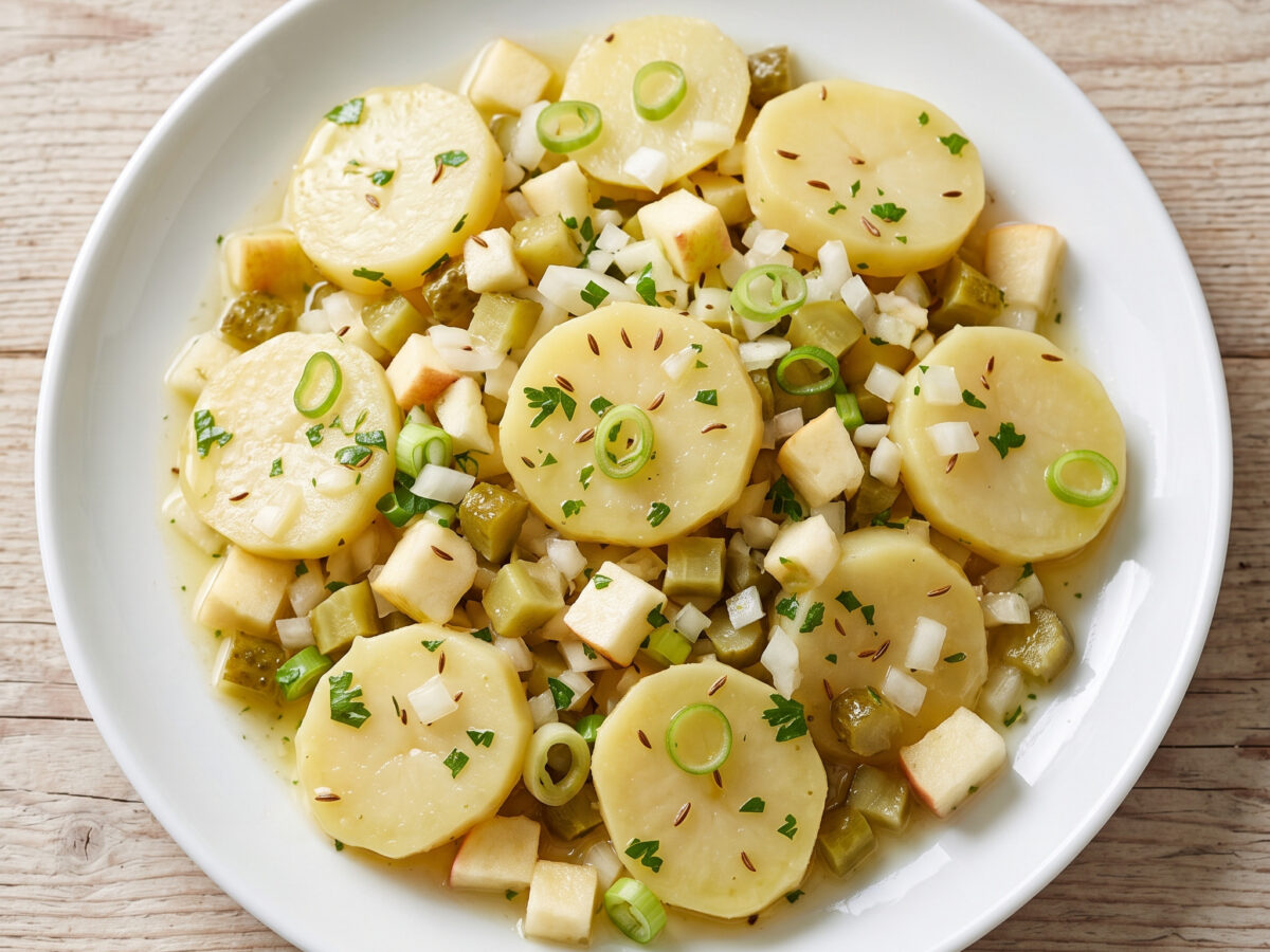 Berliner Kartoffelsalat mit Apfel und Gewürzgurken