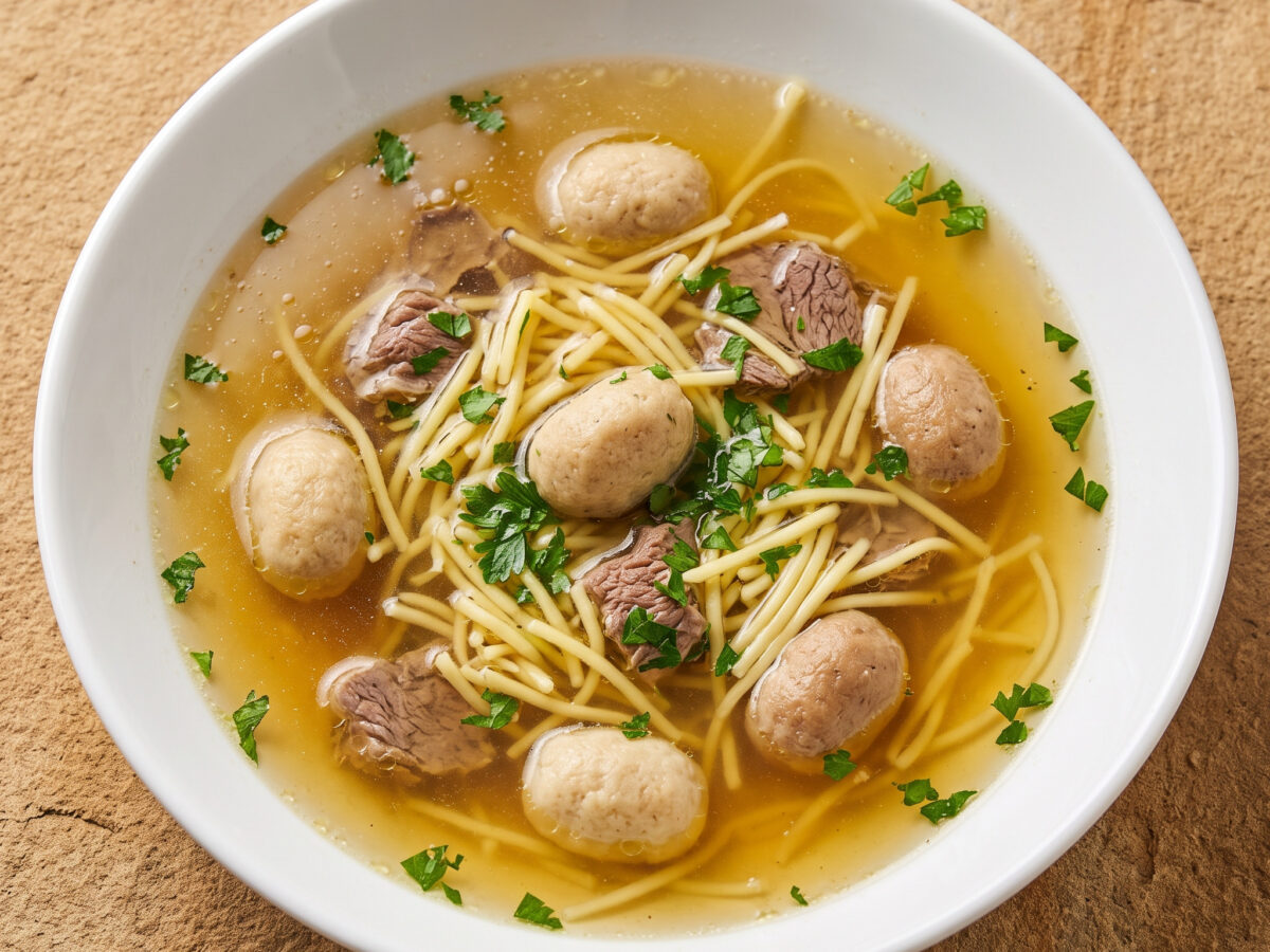 Berliner Nudelsuppe mit Markklößchen