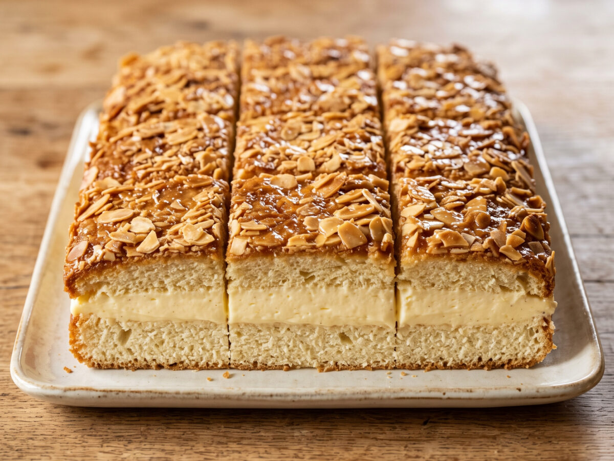 Bienenstich mit Vanille-Sahne-Creme