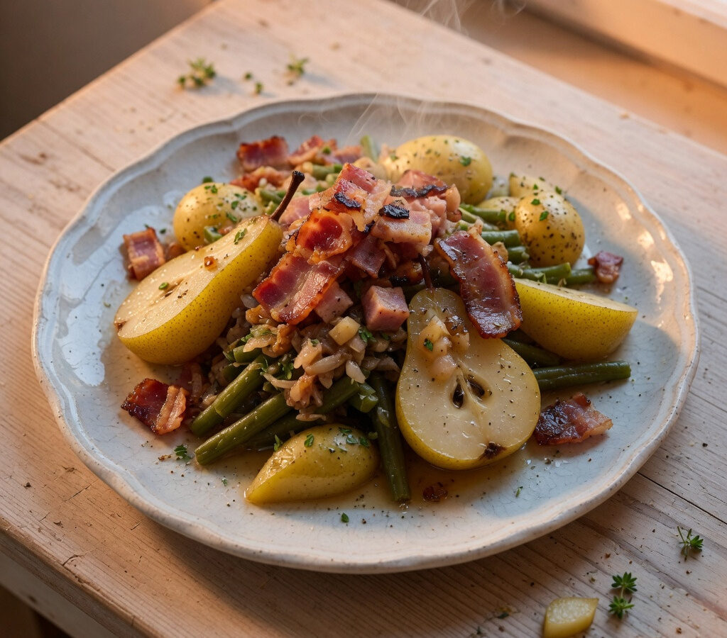 Birnen, Bohnen und Speck aus Norddeutschland.