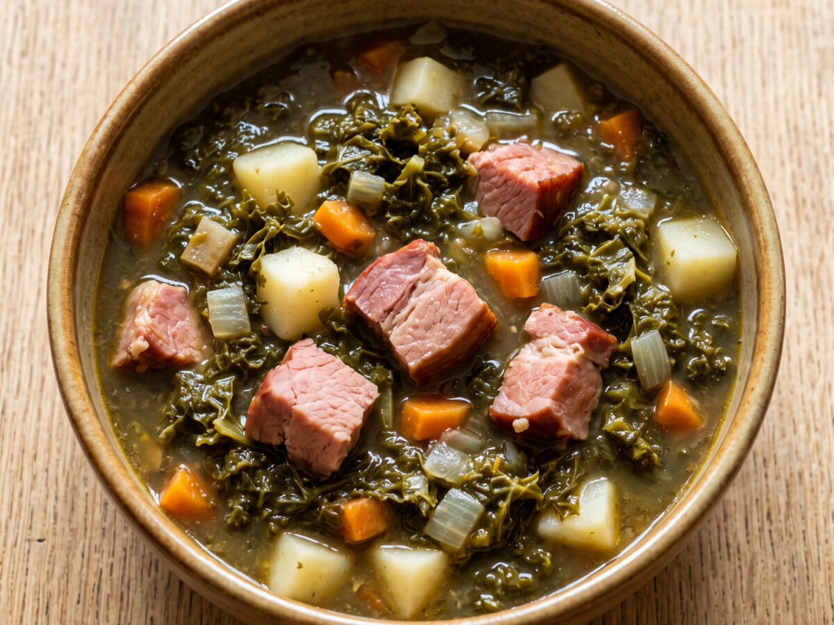 Braunkohleintopf mit Kasseler und Kartoffeln