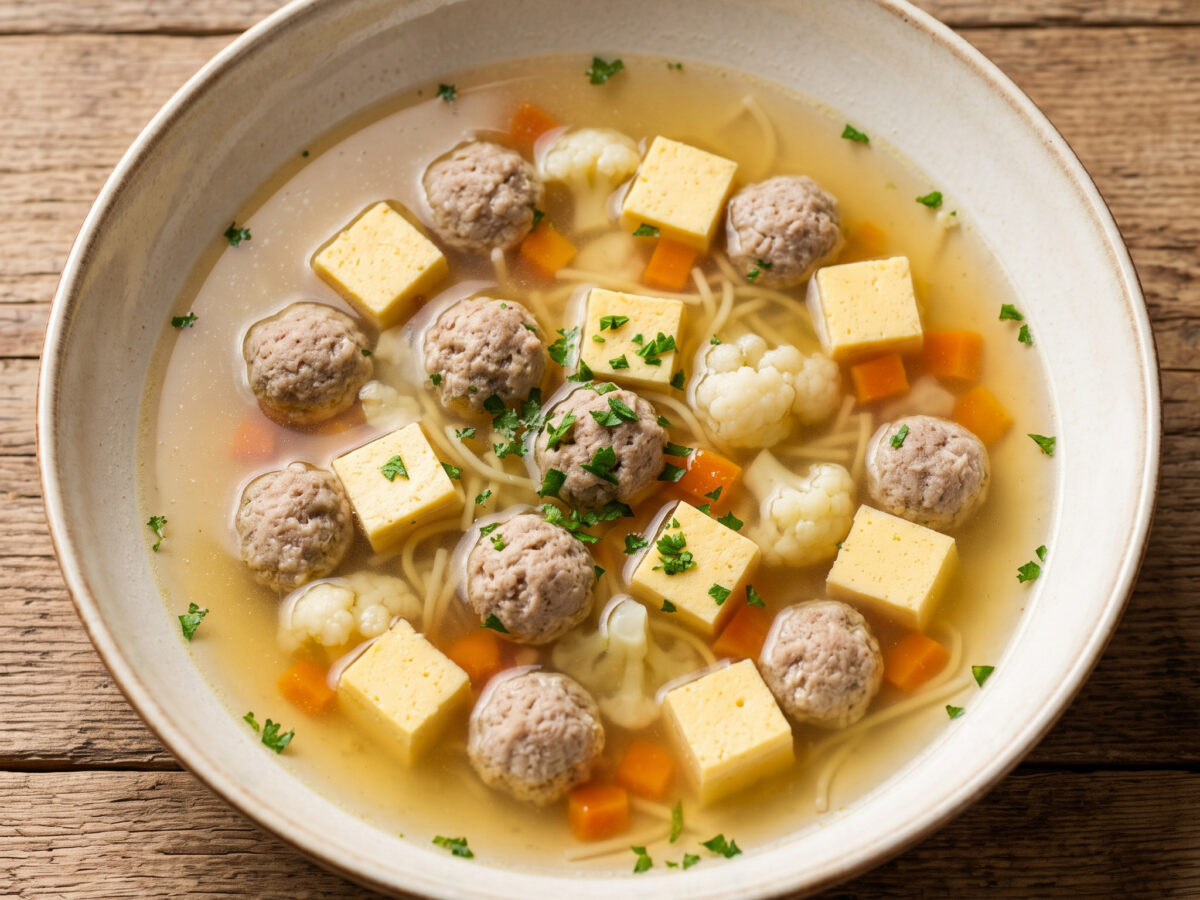 Bremer Hochzeitssuppe mit Eierstich und Mettklößchen