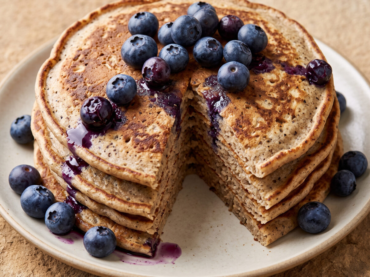 Buchweizenpfannkuchen mit Heidelbeeren