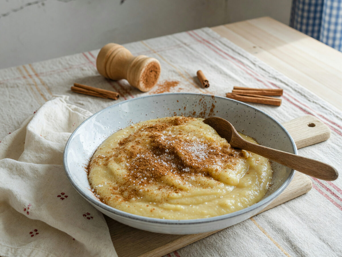 Cremiger Grießbrei mit Zimt und Zucker für einen warmen Start