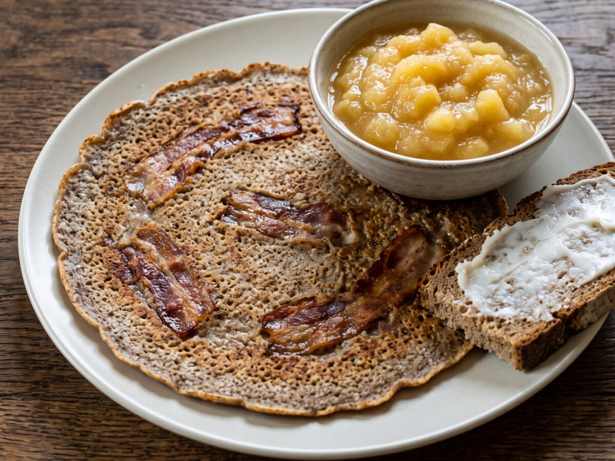 Emsländer Buchweizenpfannkuchen mit Apfelbrei