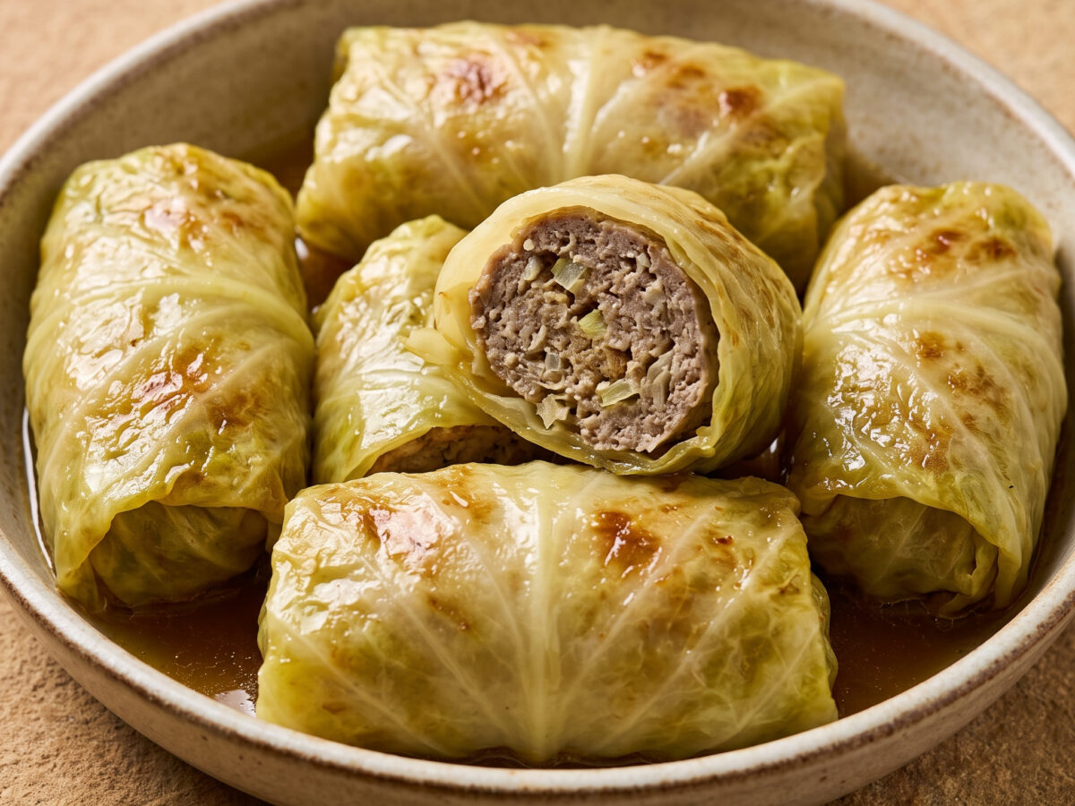 Filderkrautwickel mit Kartoffelpüree
