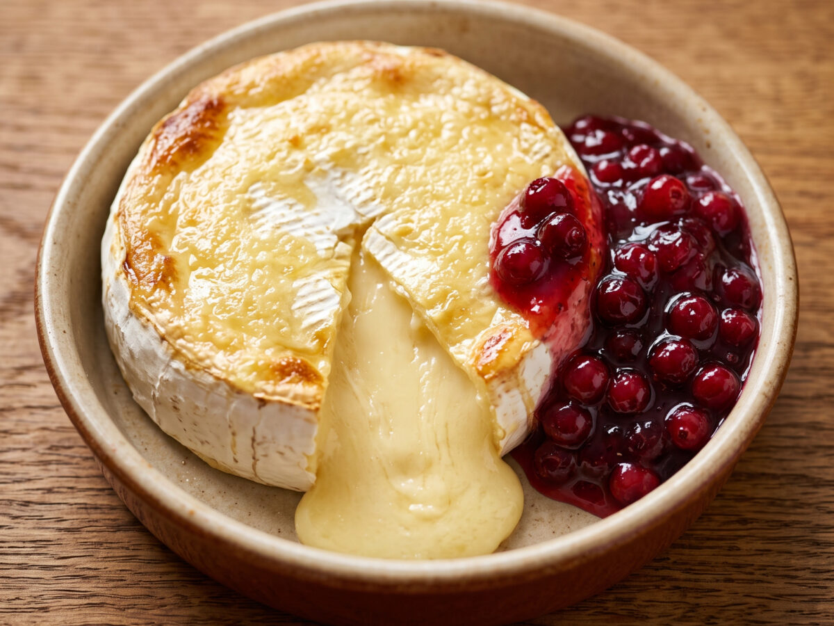 Gebackener Camembert mit Preiselbeeren