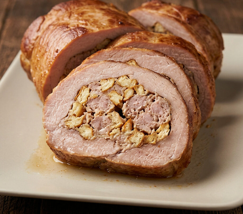 Gefüllte Kalbsbrust mit Brezen-Bratwurst-Füllung