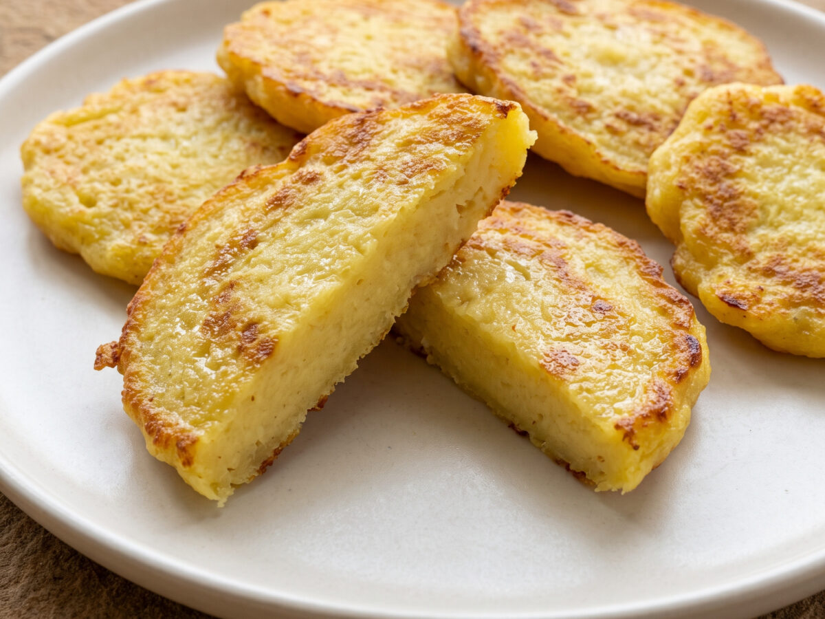 Goldbraune Kartoffelküchlein aus der Pfanne
