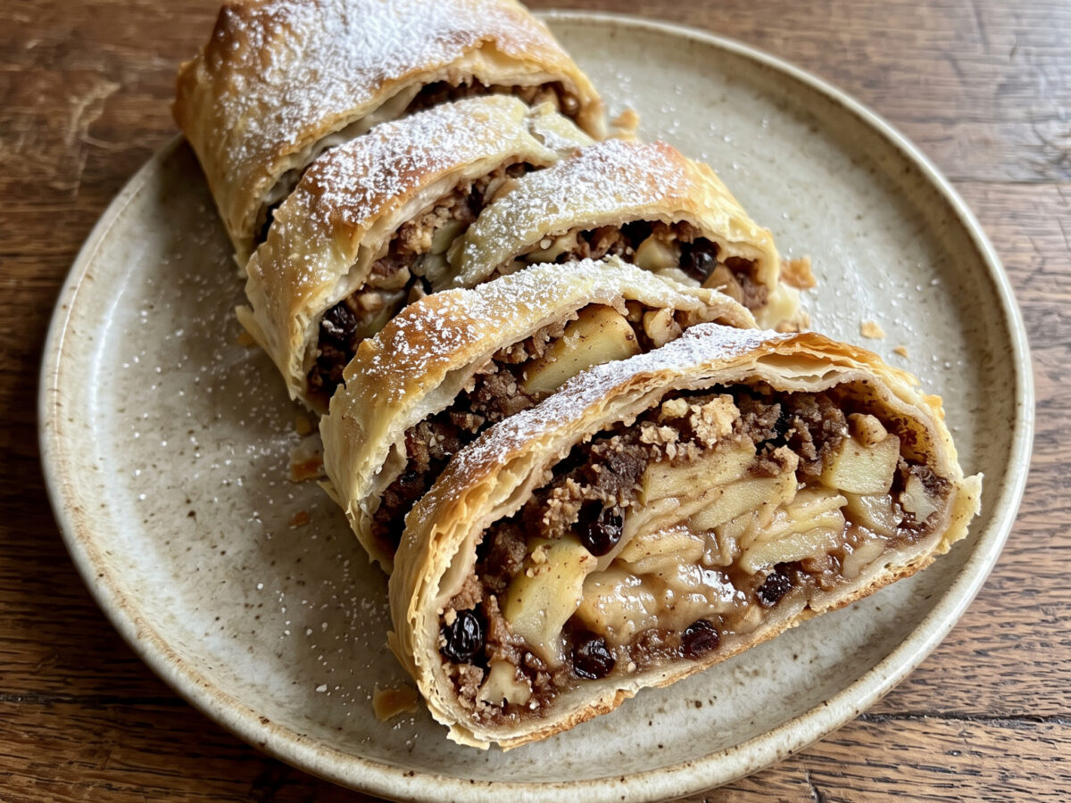 Goldbrauner Apfelstrudel mit westfälischer Note