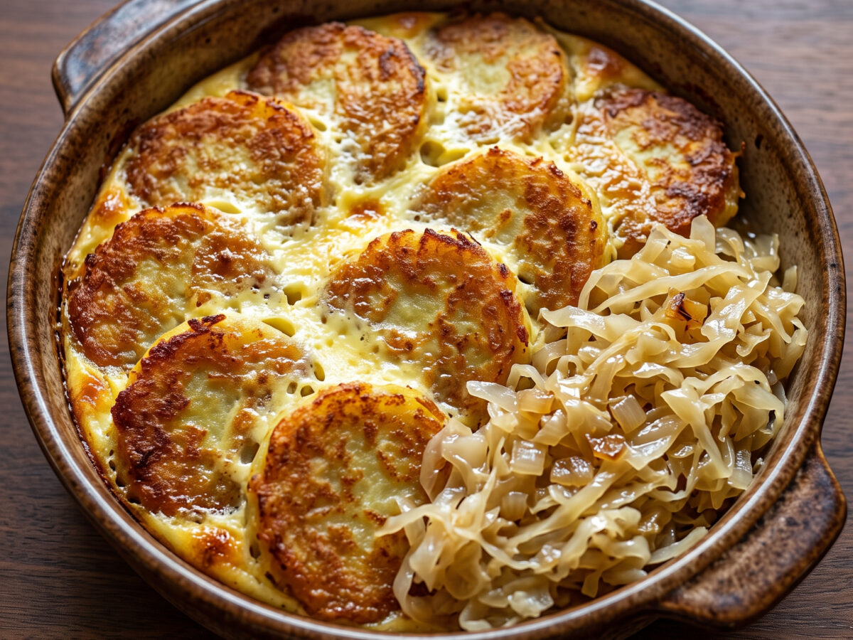 Kartoffelplätzchen mit gestockter Eiermilch