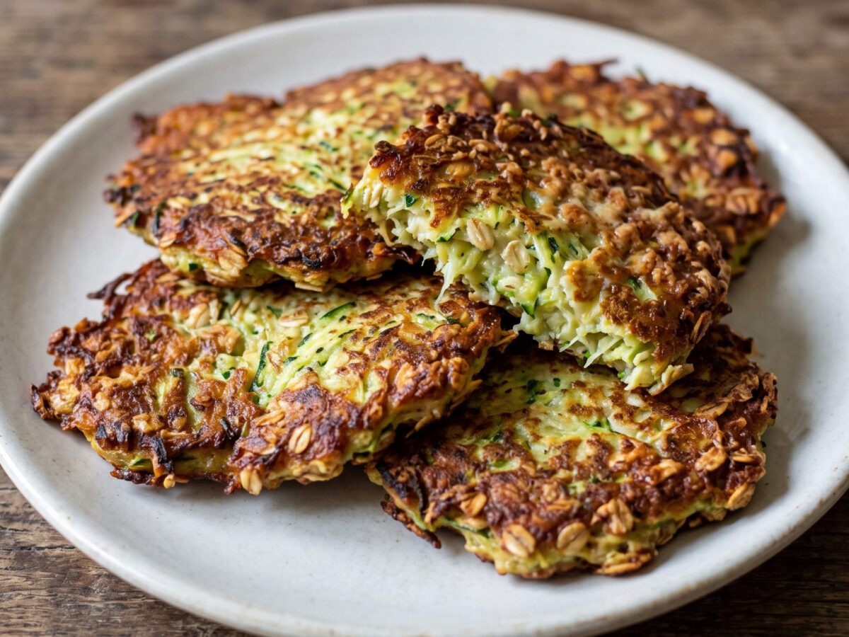 Hessische Zucchinipuffer mit Haferflocken und Käse