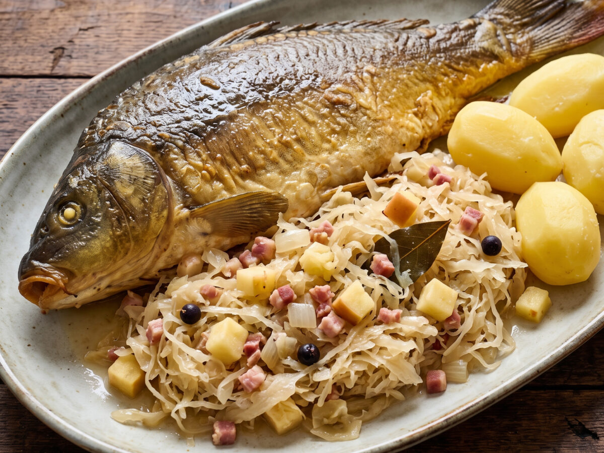 Hiesfelder Karpfen mit Apfel-Sauerkraut