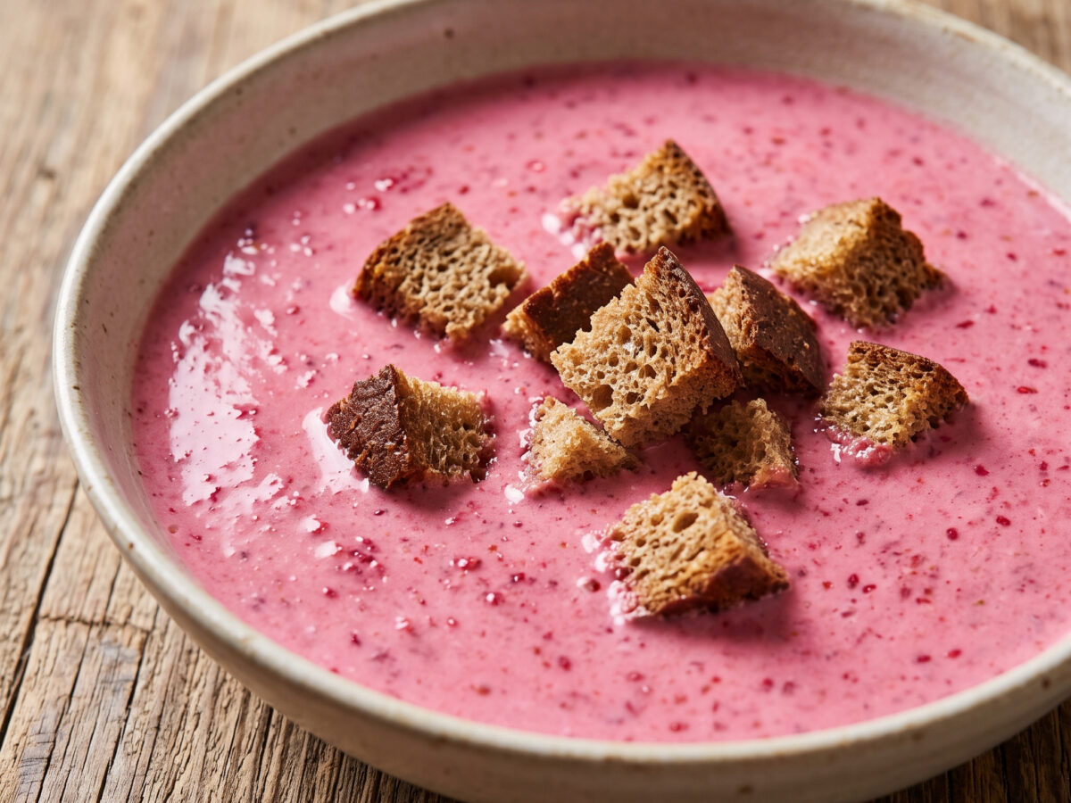 Kühle Beeren, cremige Säure, knuspriger Kontrast
