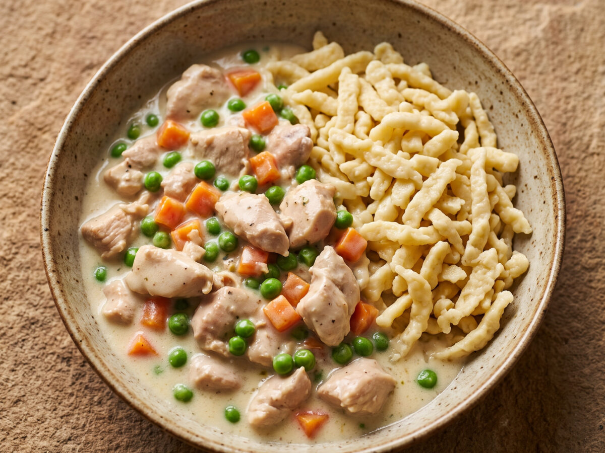 Hühnerfrikassee mit Spätzle