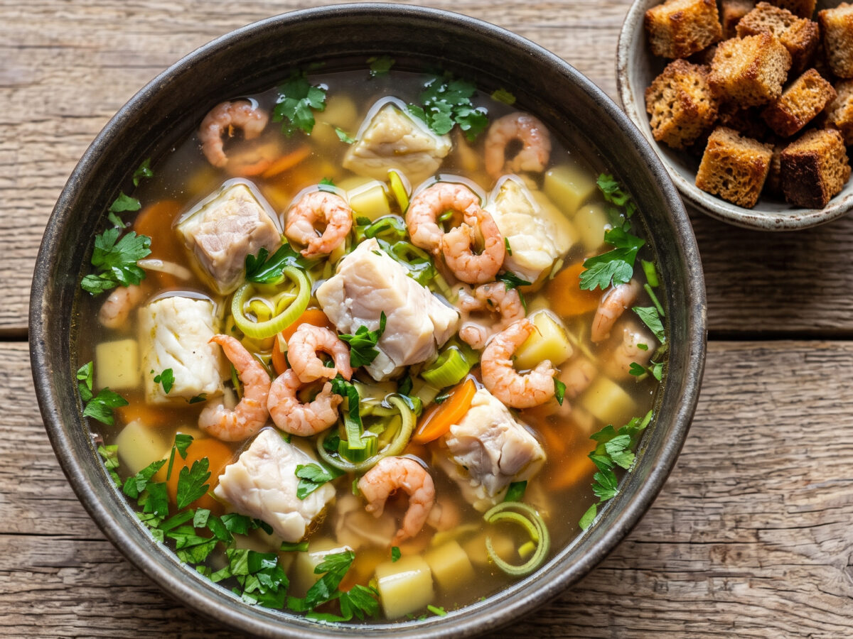 Husumer Fischsuppe mit Nordseekrabben