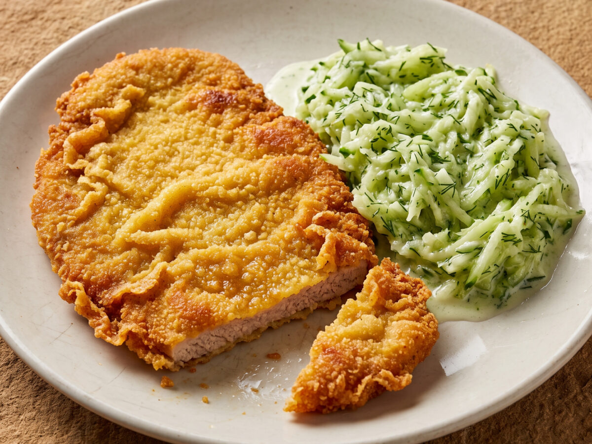 Kalbsschnitzel mit Spreewälder Gurkensalat