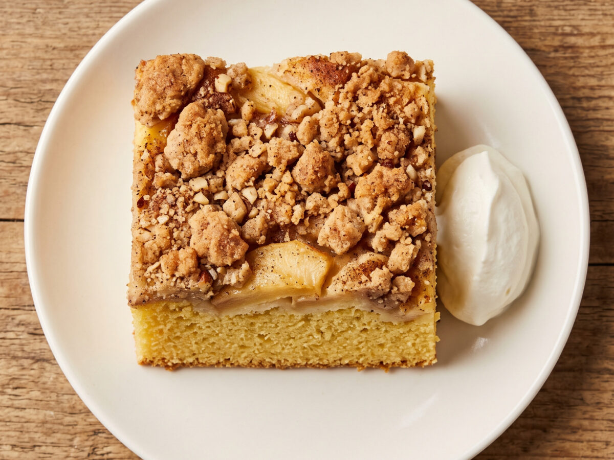 Saftiger Blechkuchen mit Kartoffeln und Äpfeln