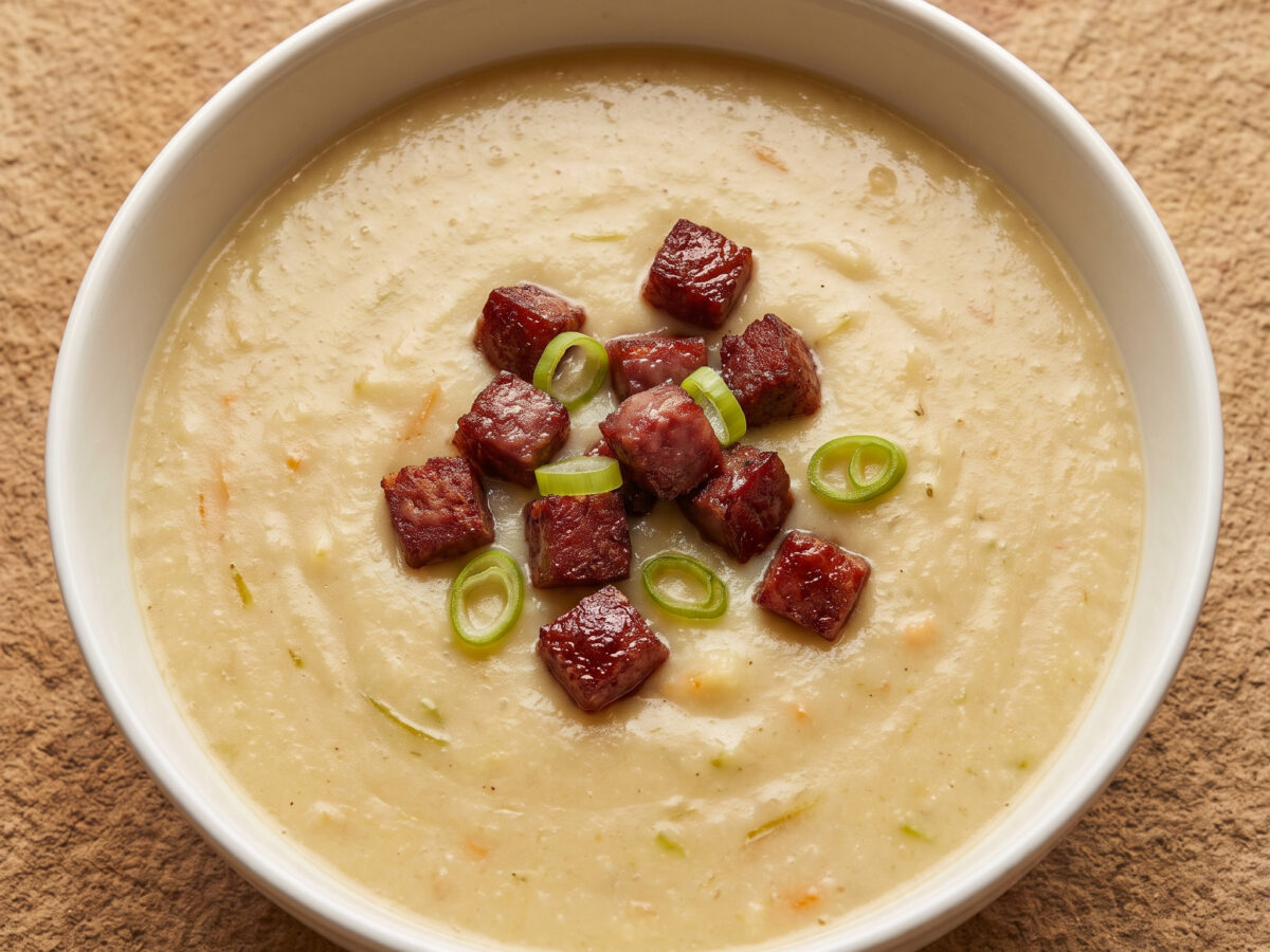 Kartoffelsuppe mit Blutwurst aus dem Westerwald