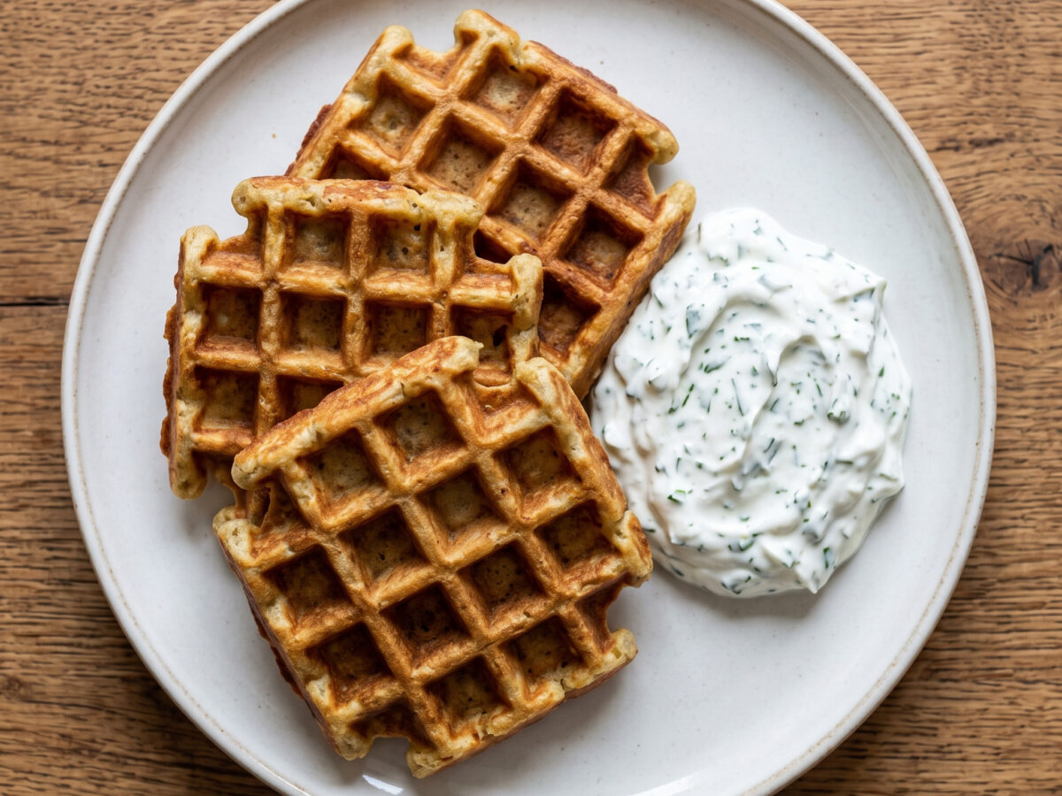 Kartoffelwaffeln mit Kräuterquark