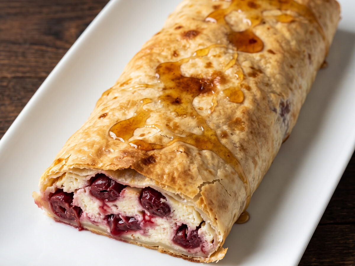 Kirsch-Quark-Strudel mit Heidehonig