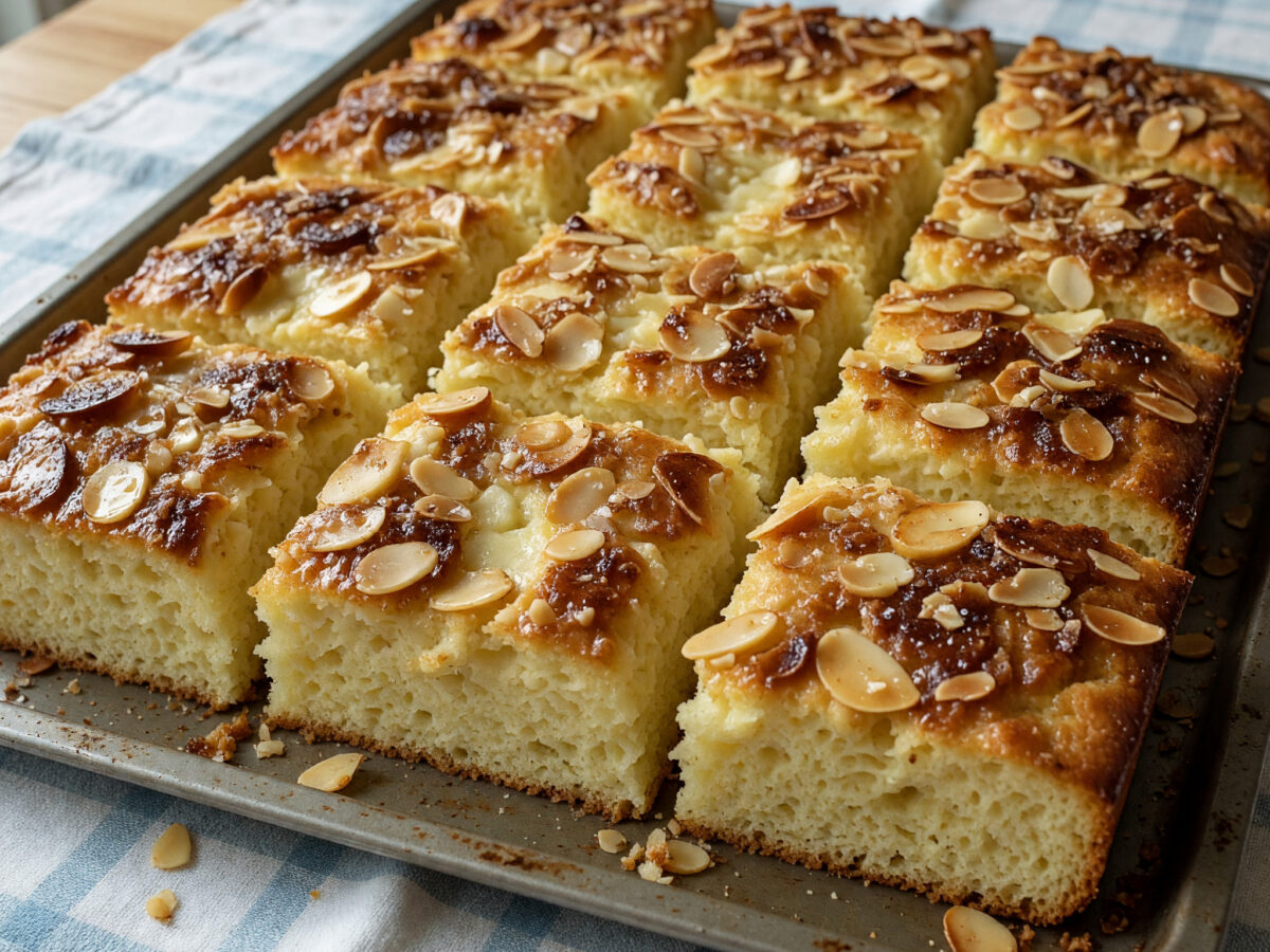 Klassischer Hefekuchen mit Mandelkruste