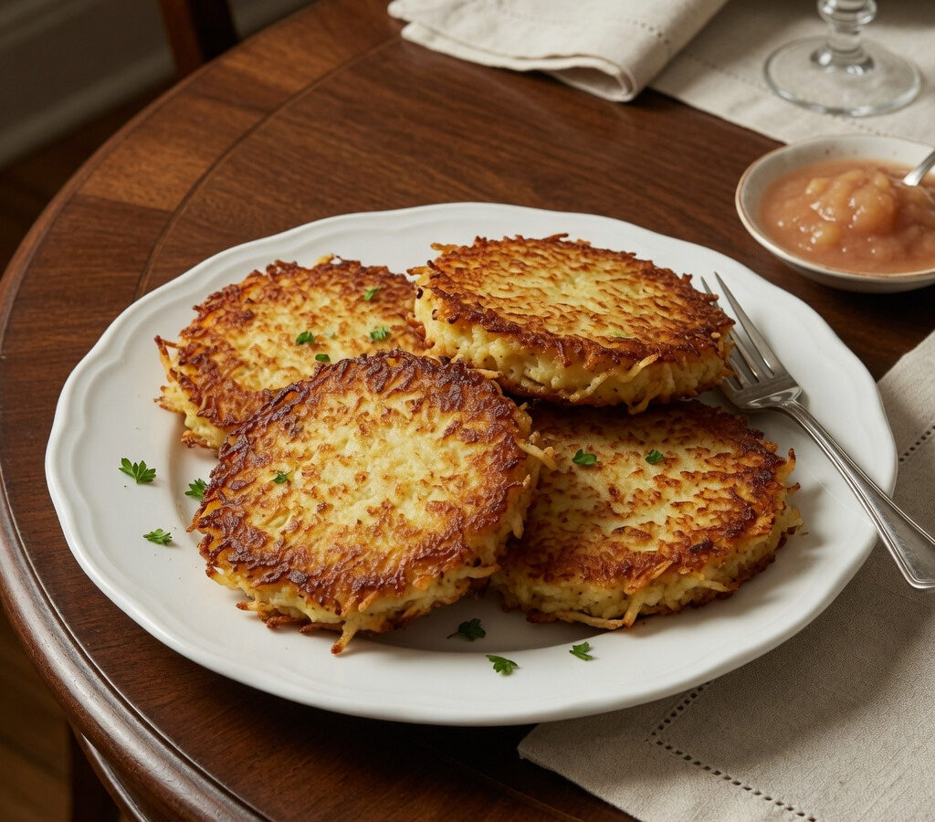 Knusprig gebackene Kartoffeltaler aus dem Rheinland.