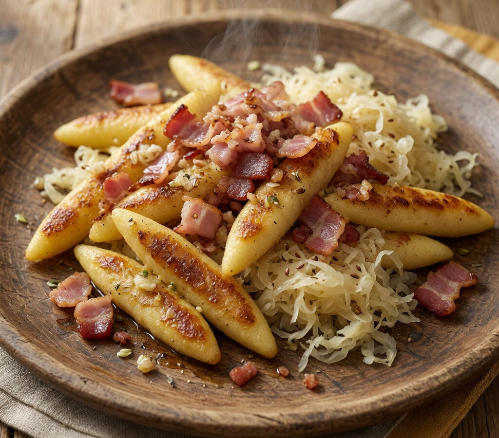 Knusprige Schupfnudeln aus Kartoffelteig
