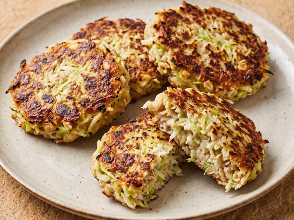 Kohlrabi-Pflanzerl mit Kartoffel-Gurkensalat