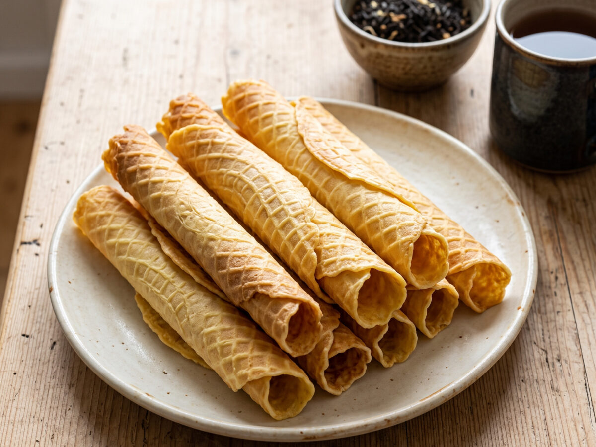 Krüllkuchen: knusprige Neujahrshörnchen
