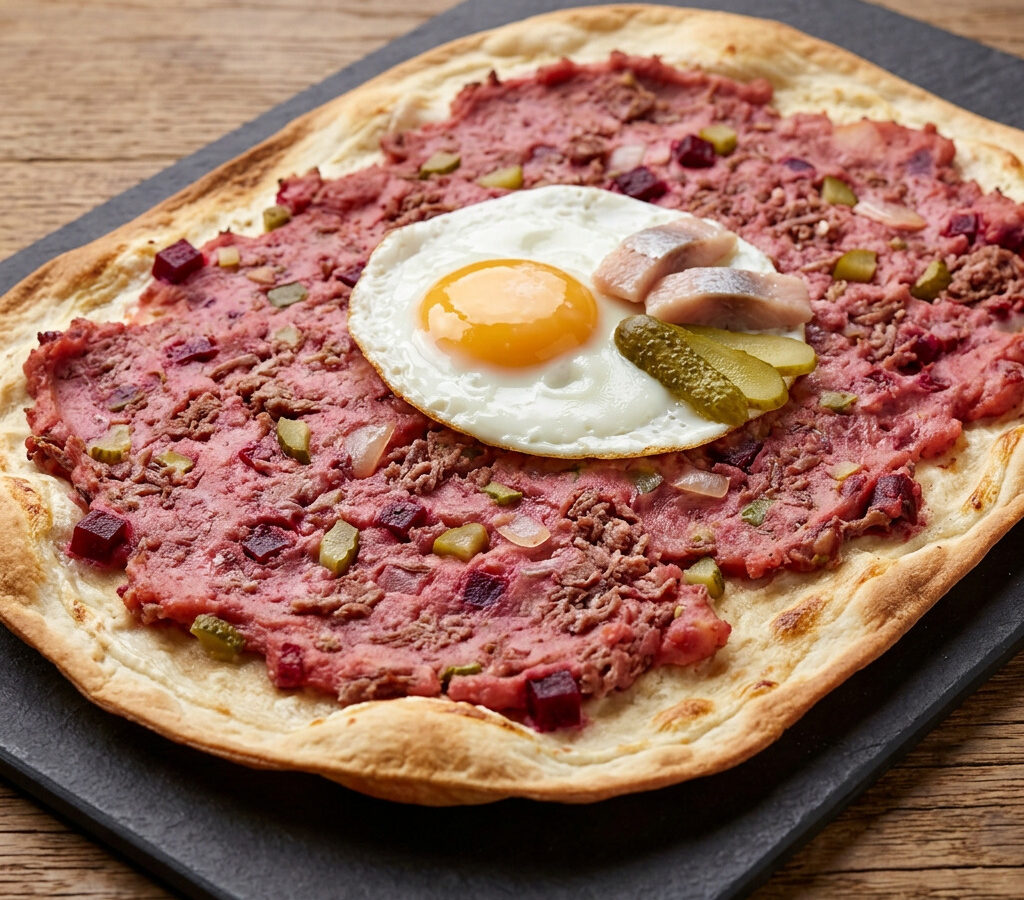 Labskaus-Flammkuchen aus Hamburg