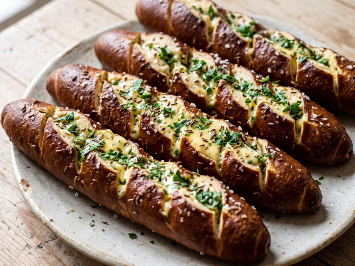 Laugen-Kümmel-Stangen für die Brotzeit