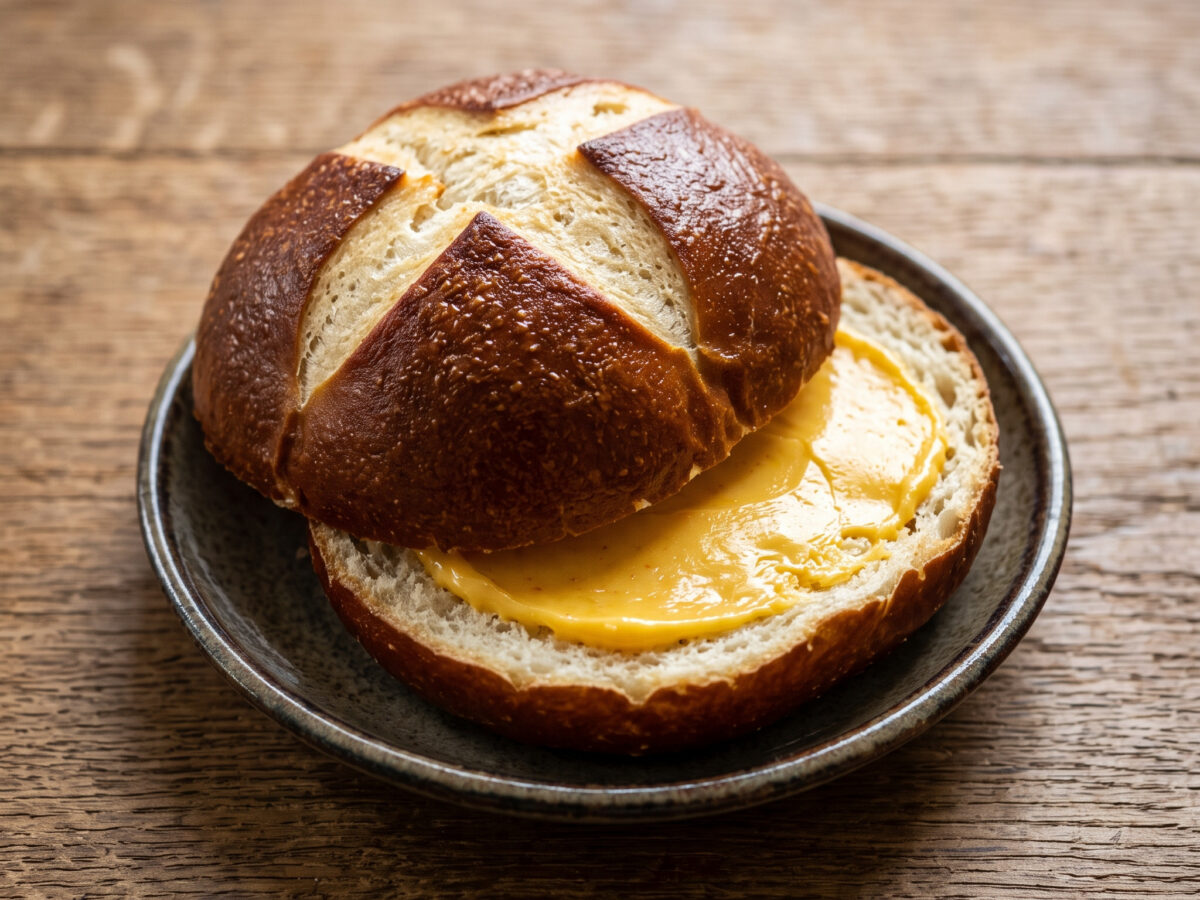 Laugenbrötchen mit Sanddornbutter
