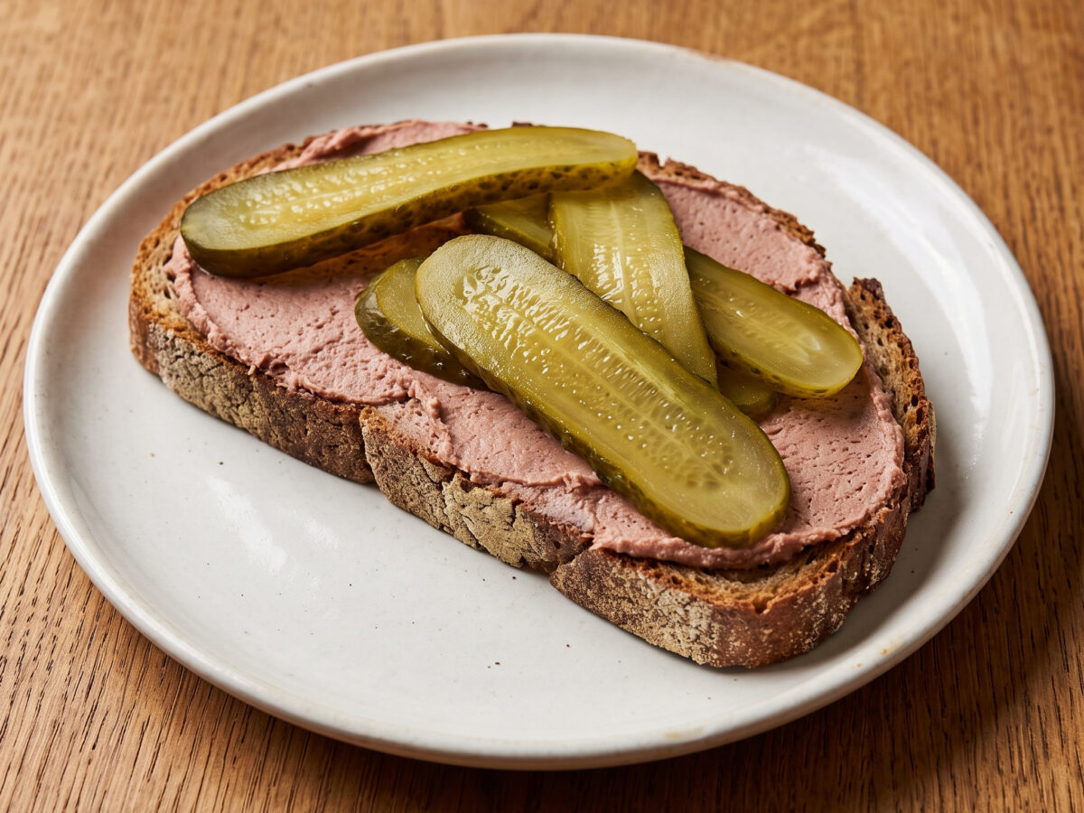 Leberwurstbrot mit Spreewaldgurke