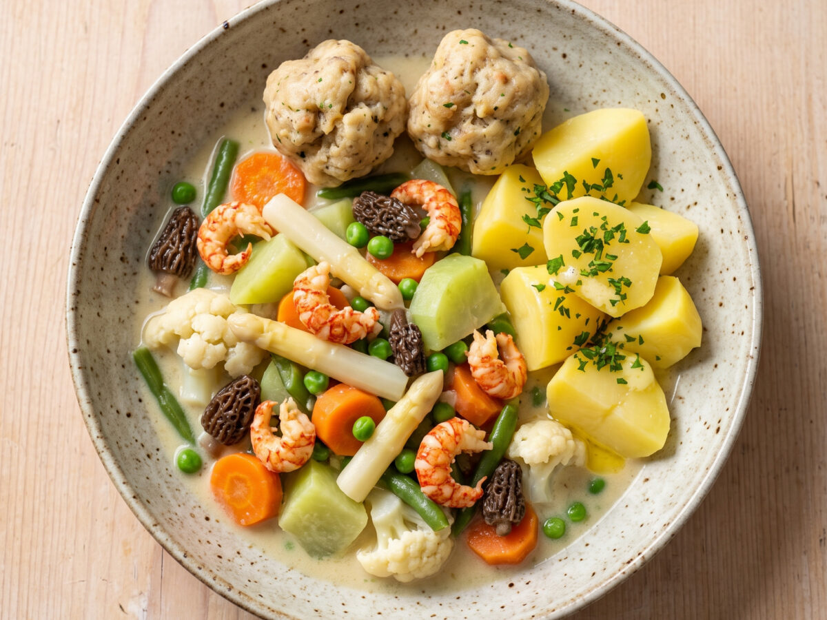 Leipziger Allerlei mit Flusskrebsen und Morcheln