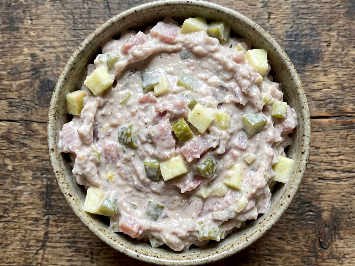 Matjesaufstrich mit Apfel und Gewürzgurke