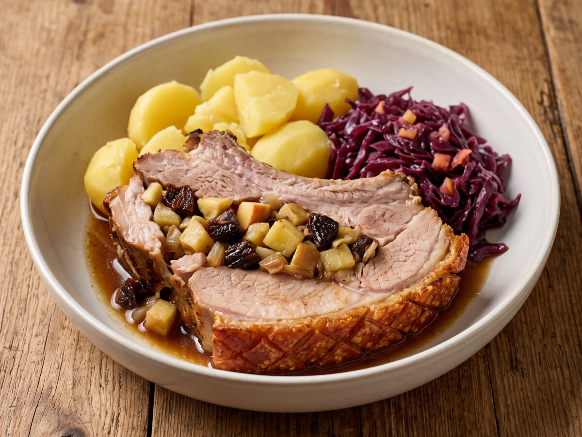 Mecklenburger Rippenbraten mit Apfel-Backpflaumenfüllung