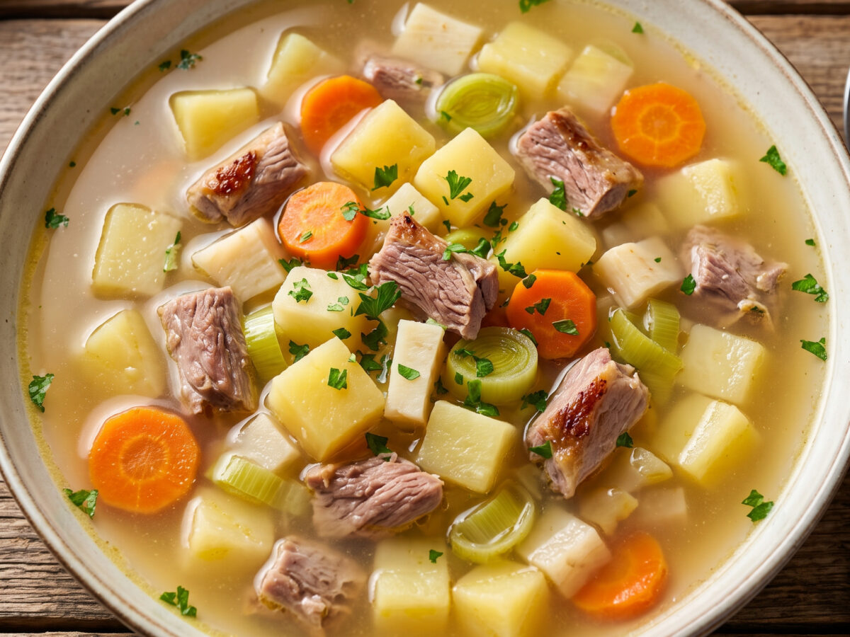 Mecklenburger Steckrübensuppe mit Gänsefleisch