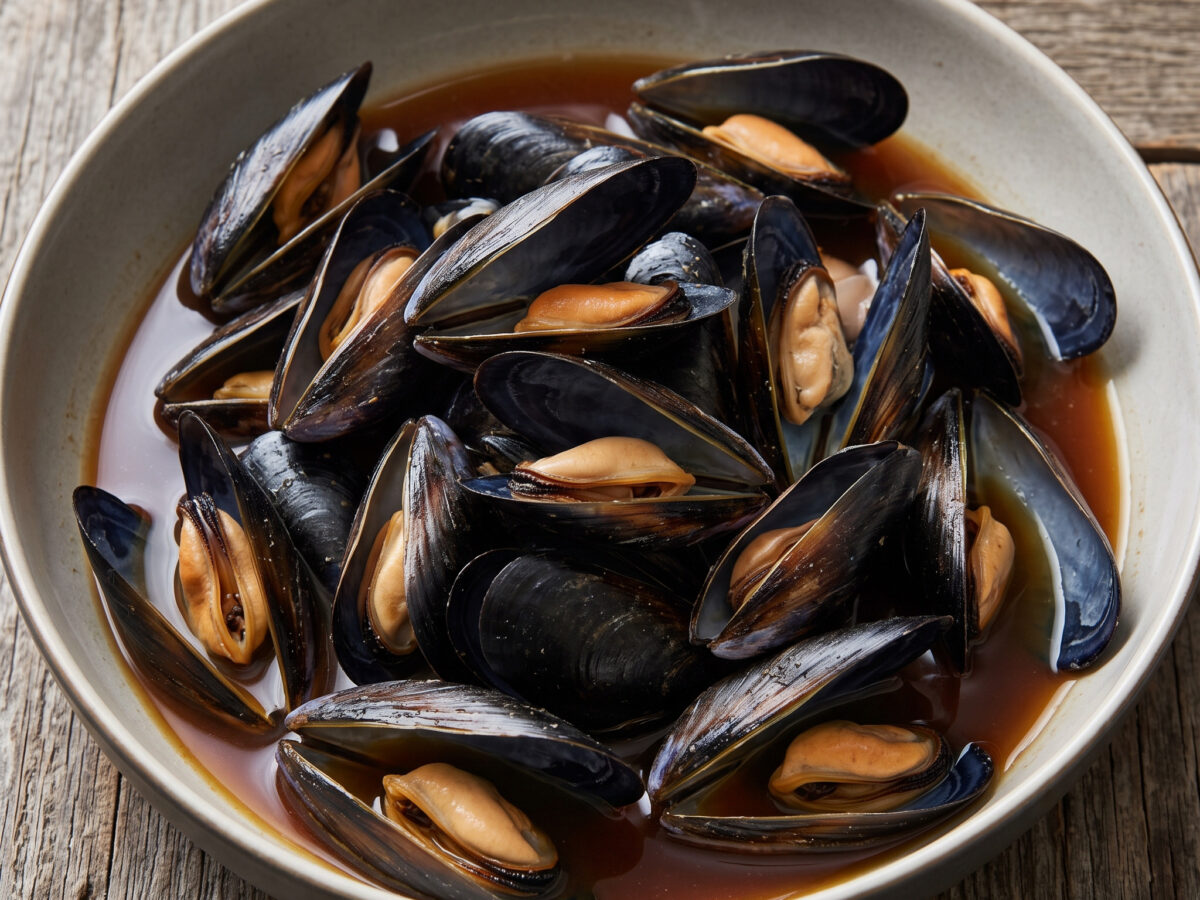 Miesmuscheln im Thüringer Schwarzbier-Sud