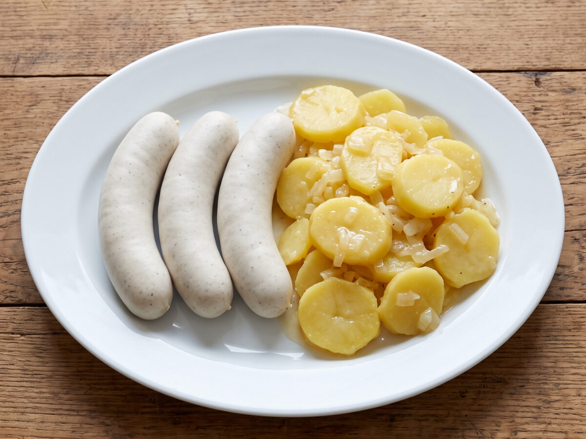 Münchner Weißwurst mit bayerischem Kartoffelsalat